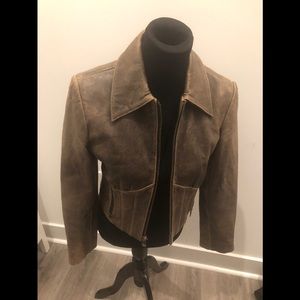 Guess leather distressed jacket